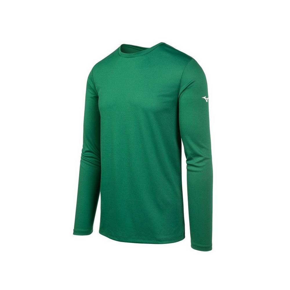 Mizuno Long Sleeve - Erkek Tişört - Yeşil Türkiye (PQUCKD-480)